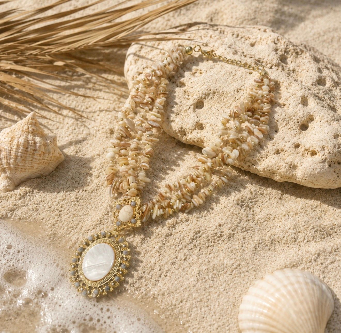 Beaded  Necklace With Stones