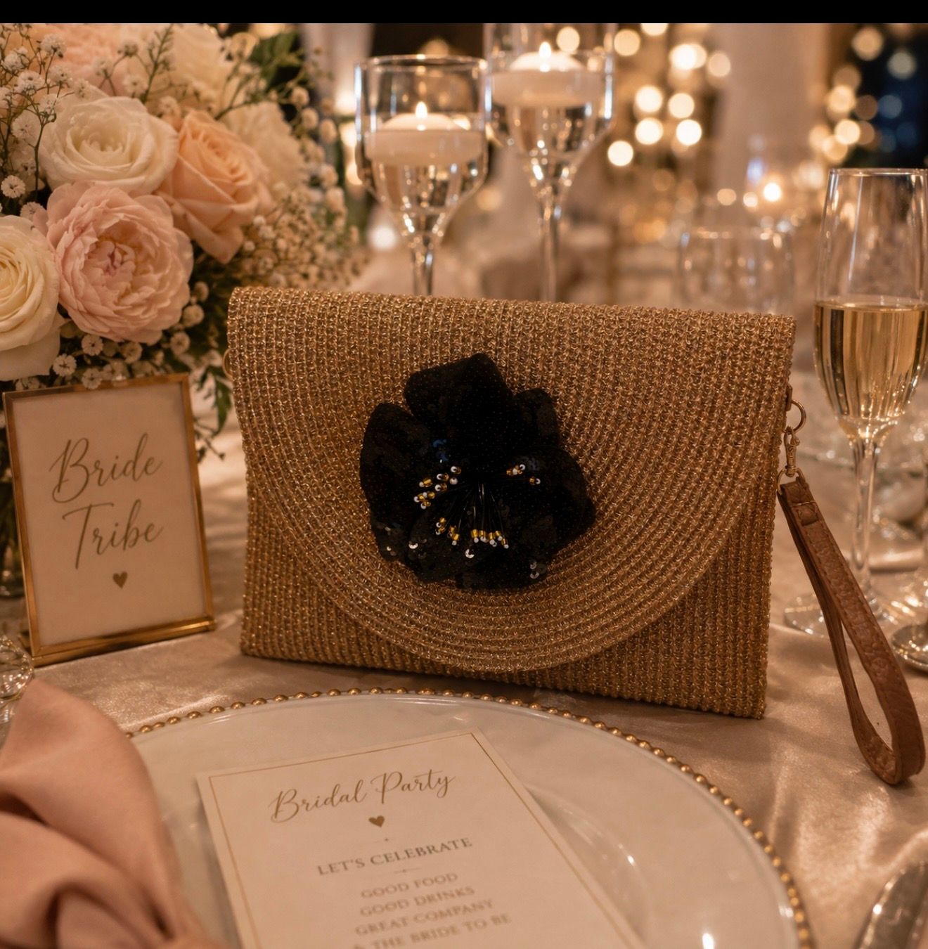 Lurex Clutch ( rose gold )
