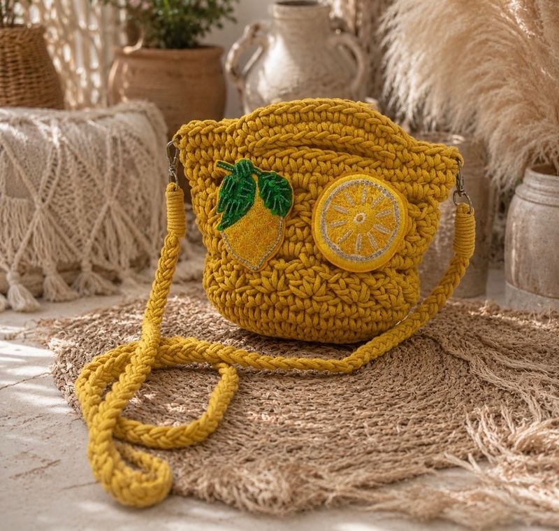 Yellow Crochet Bag