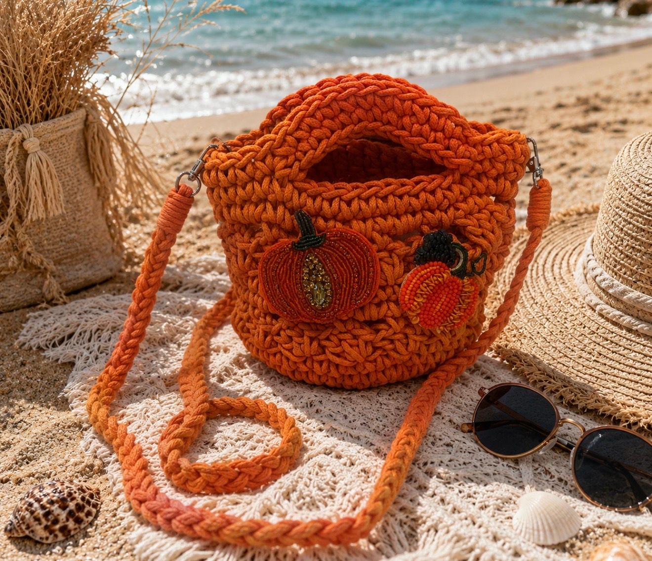 Orange Crochet Bag