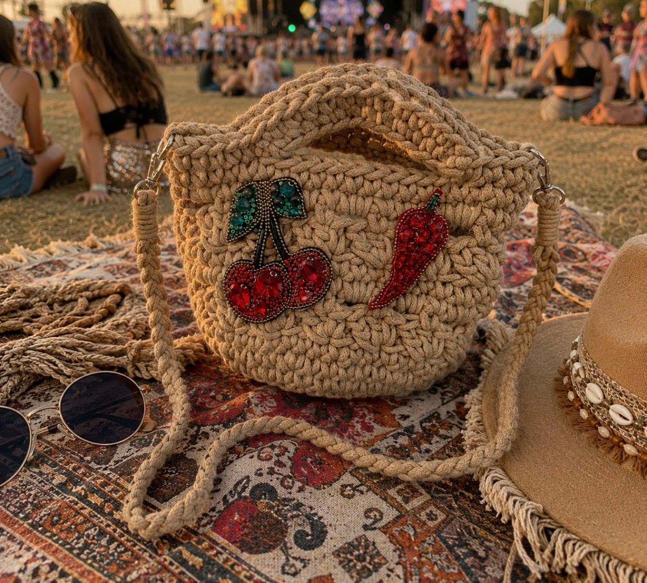 Crochet Bag ( tan)