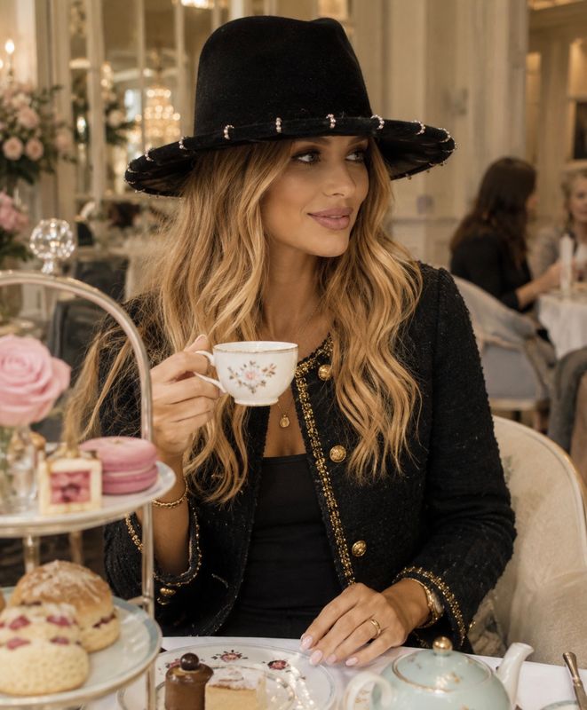 Diamanté Fedora Hat ( black)