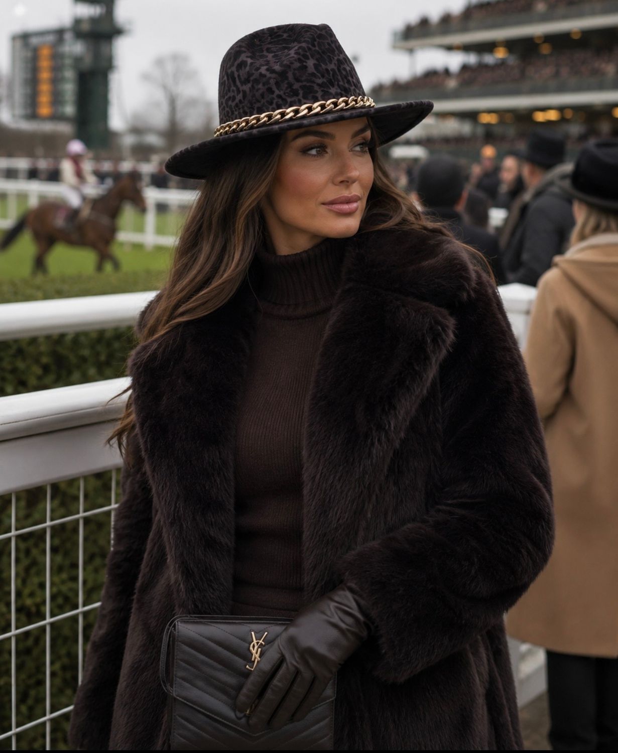 Winter Fedora ( grey leopard )