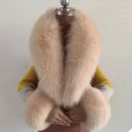 Long Fox Fur Collar &amp; Cuffs  ( mink )