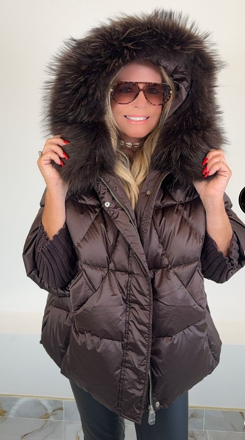 Down Puffer Jacket (chocolate )