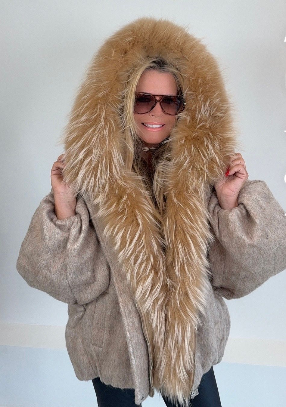 Wool &amp; Down Jacket ( camel )