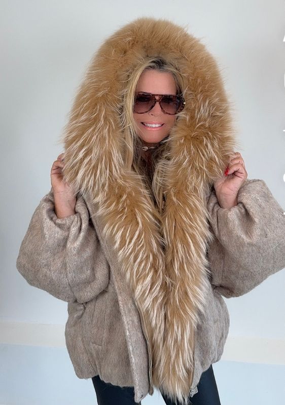 Wool &amp; Down Jacket ( camel )