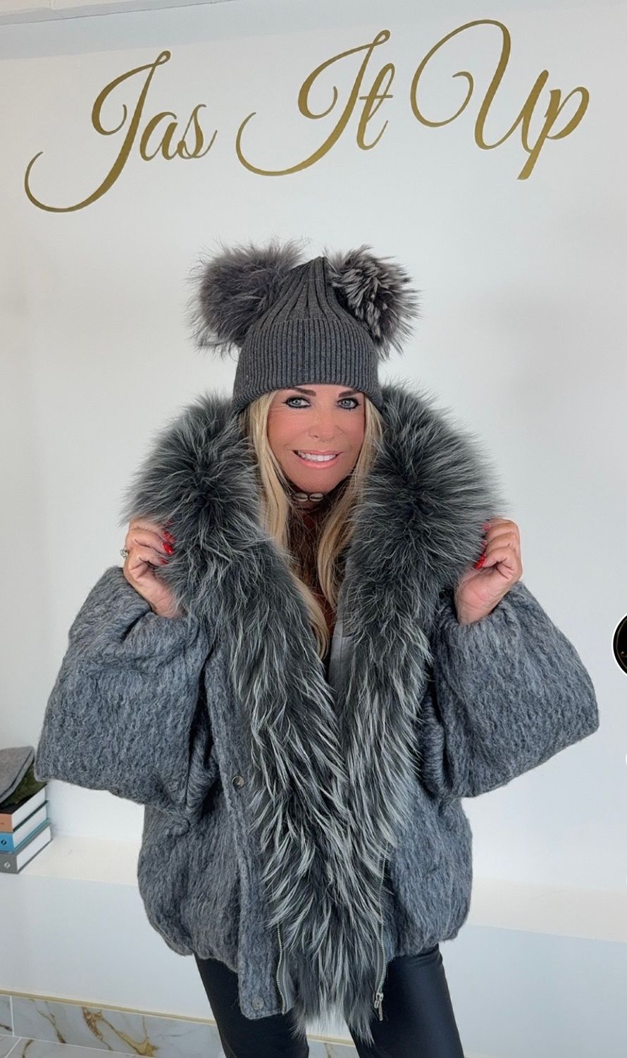 Wool &amp; Down Jacket ( dark grey )