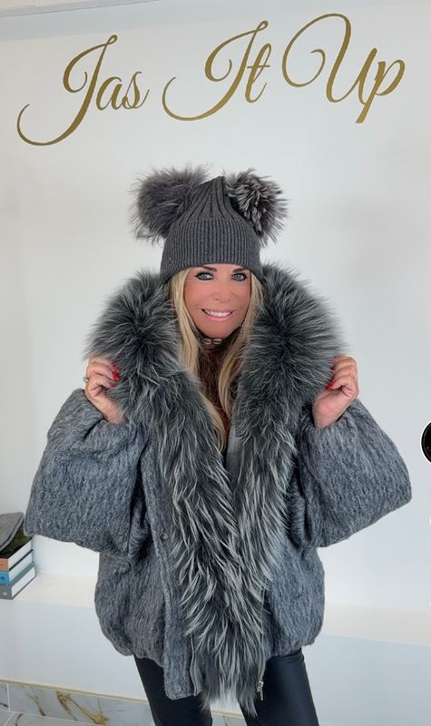 Wool &amp; Down Jacket ( dark grey )