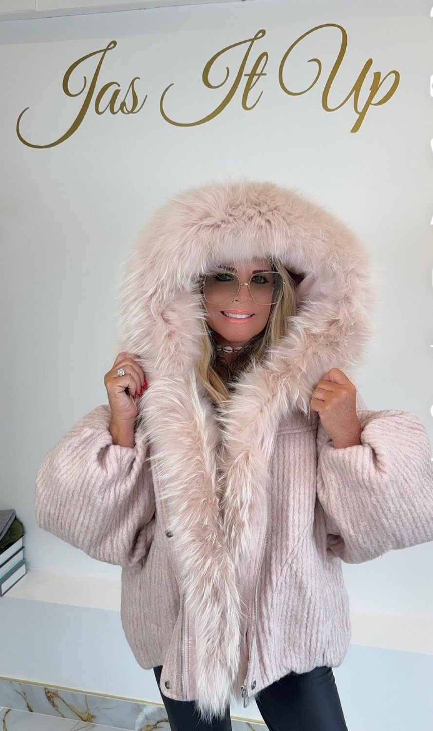 Wool &amp; Down Jacket ( pink )