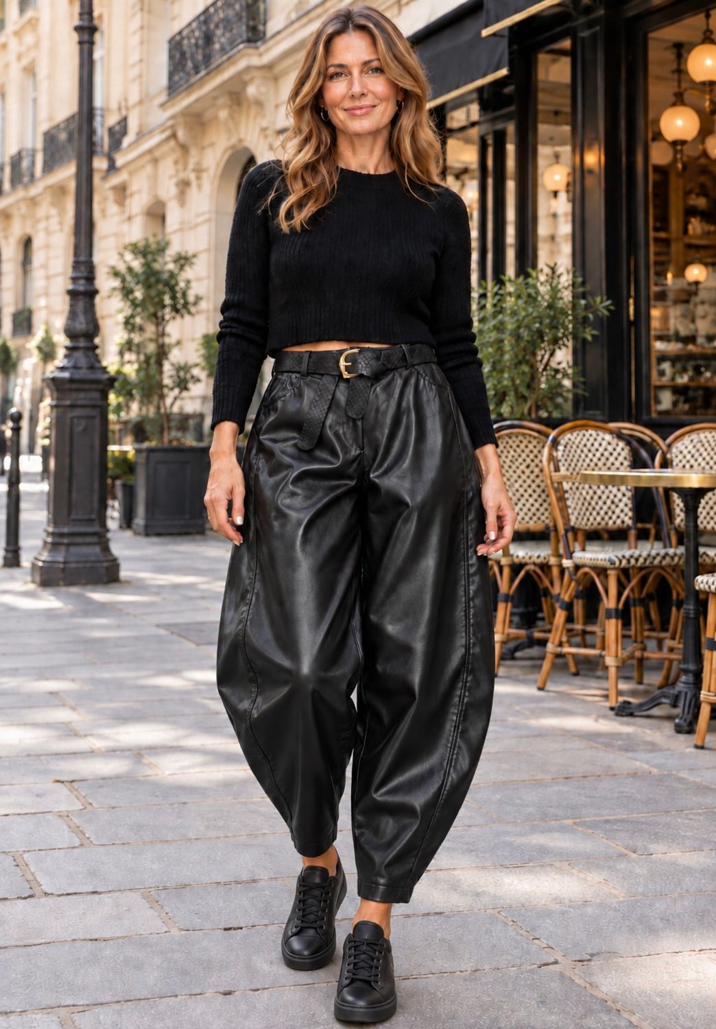 Baggy Leather Look ( black )