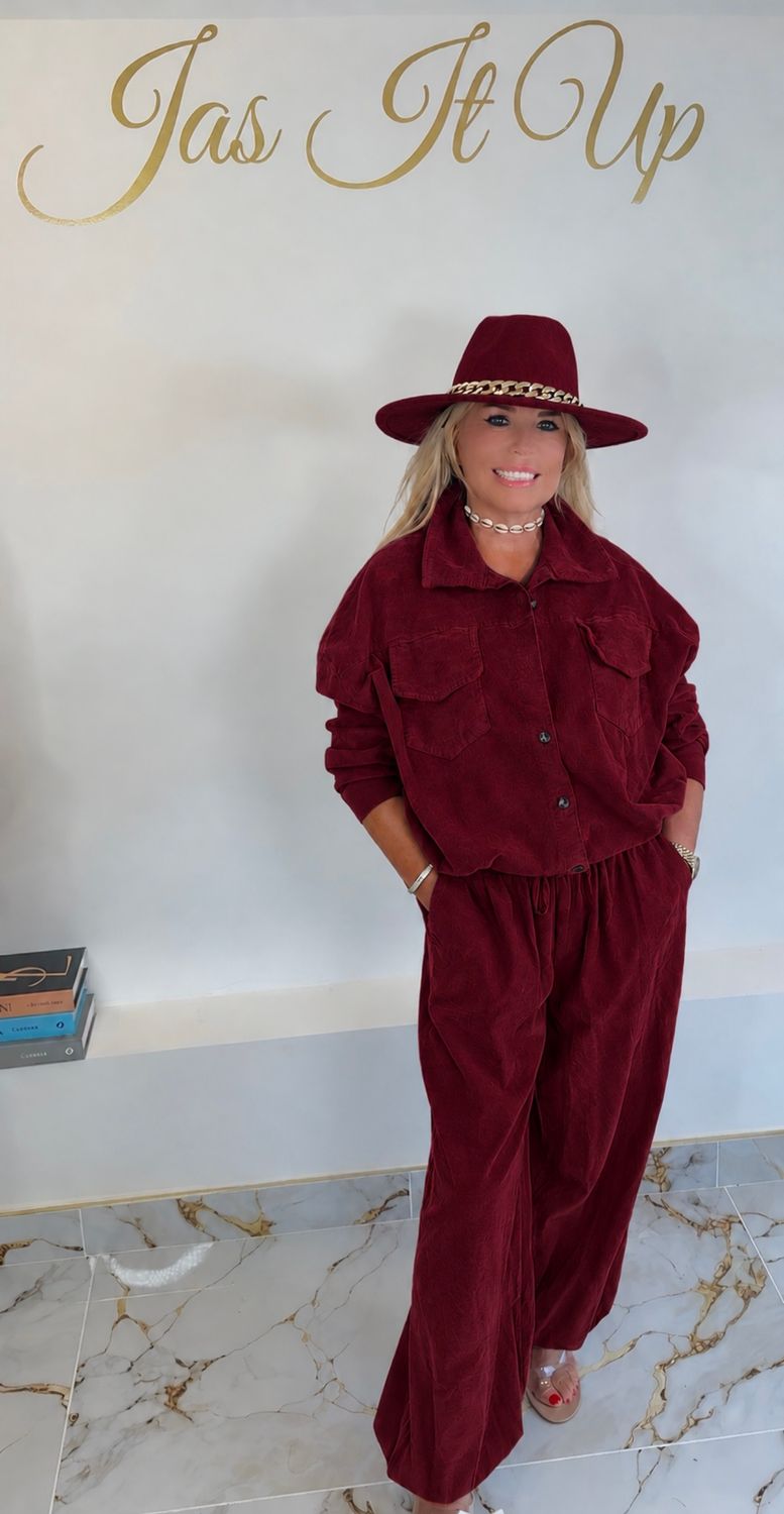 Corded Set ( burgundy )