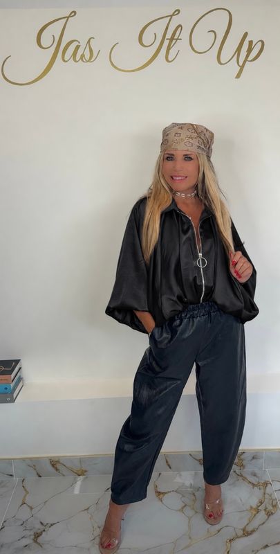 Satin Shirt ( black)