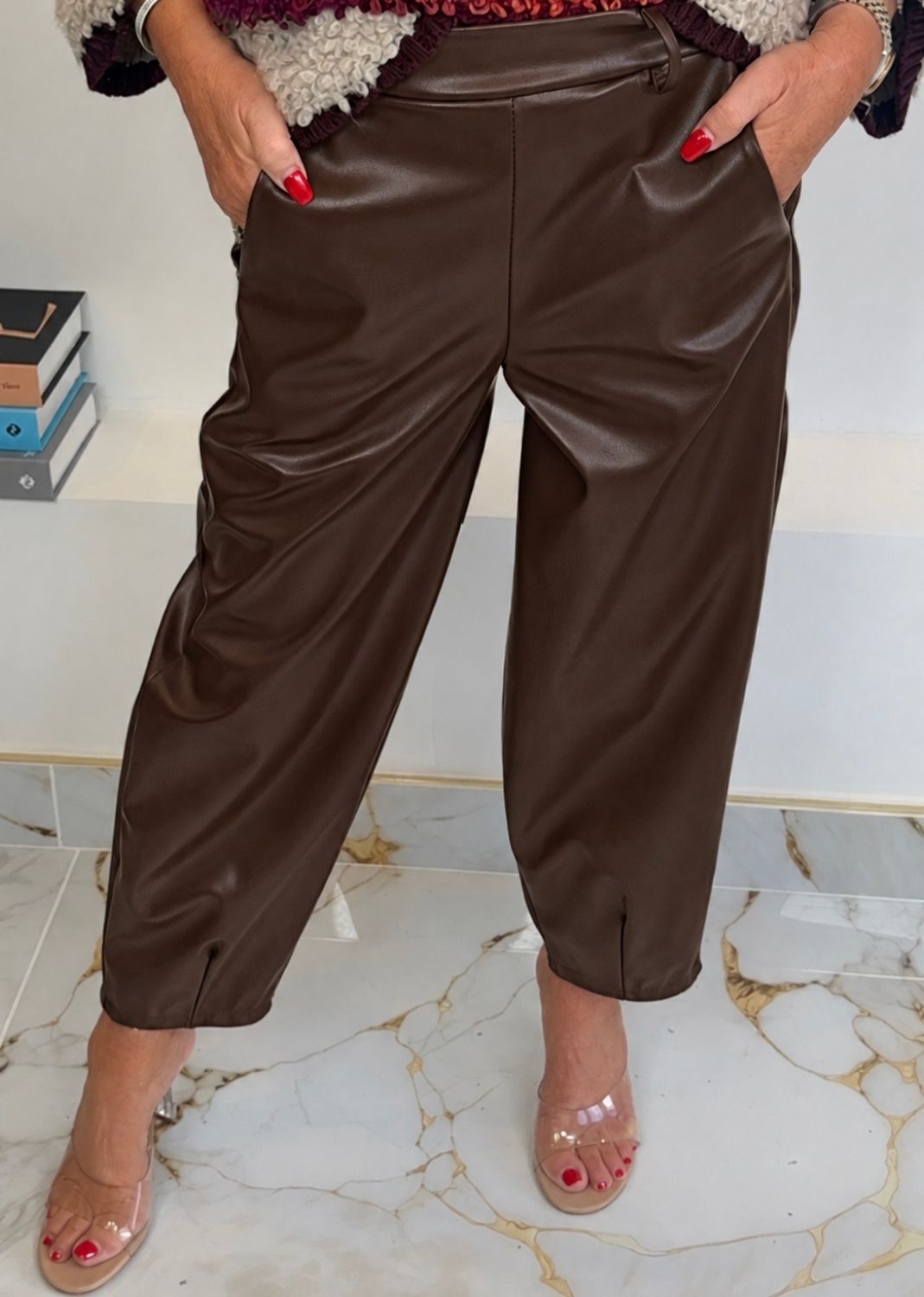 PVC Quirky Trouser ( brown)