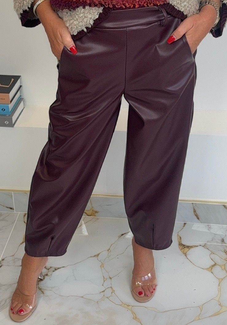 PVC Quirky Trouser ( burgundy )
