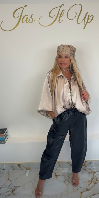 Satin Shirt ( oyster )