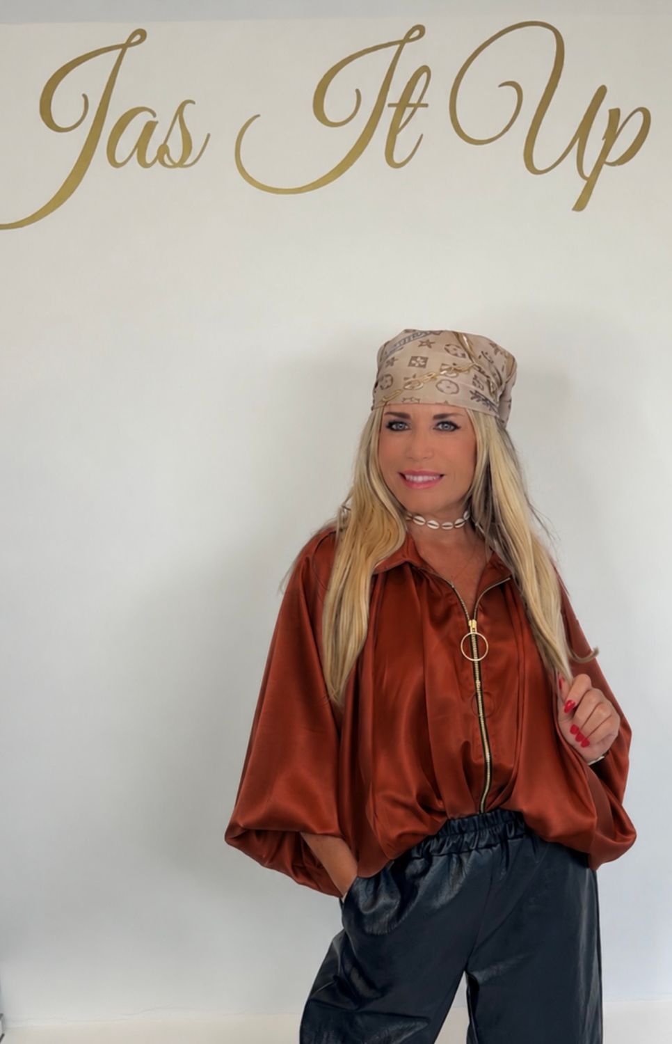 Satin Shirt ( rust )