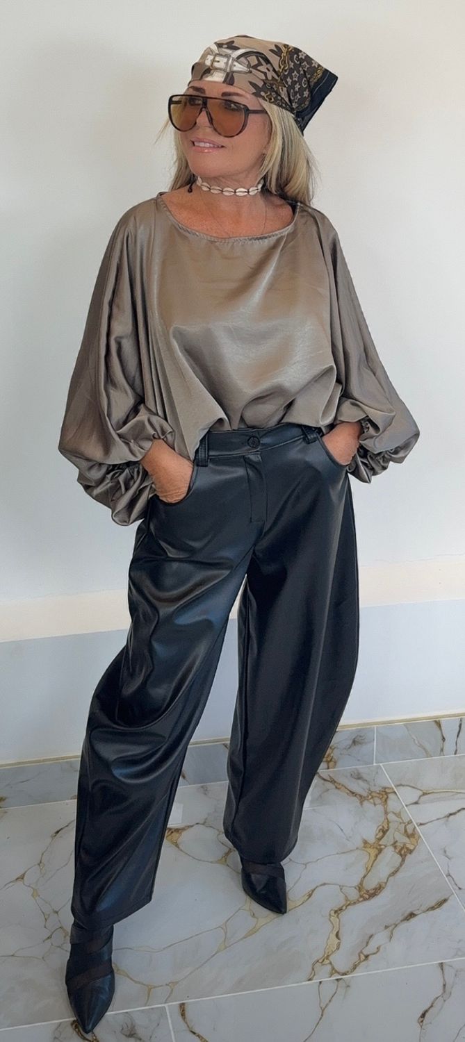 Mocha Satin Top