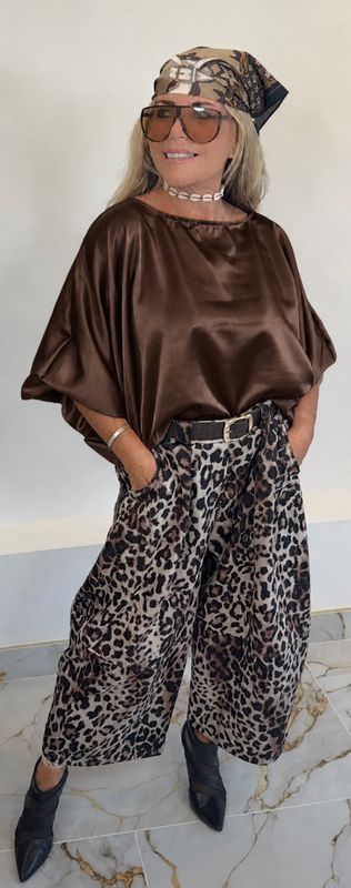 Brown Satin Top