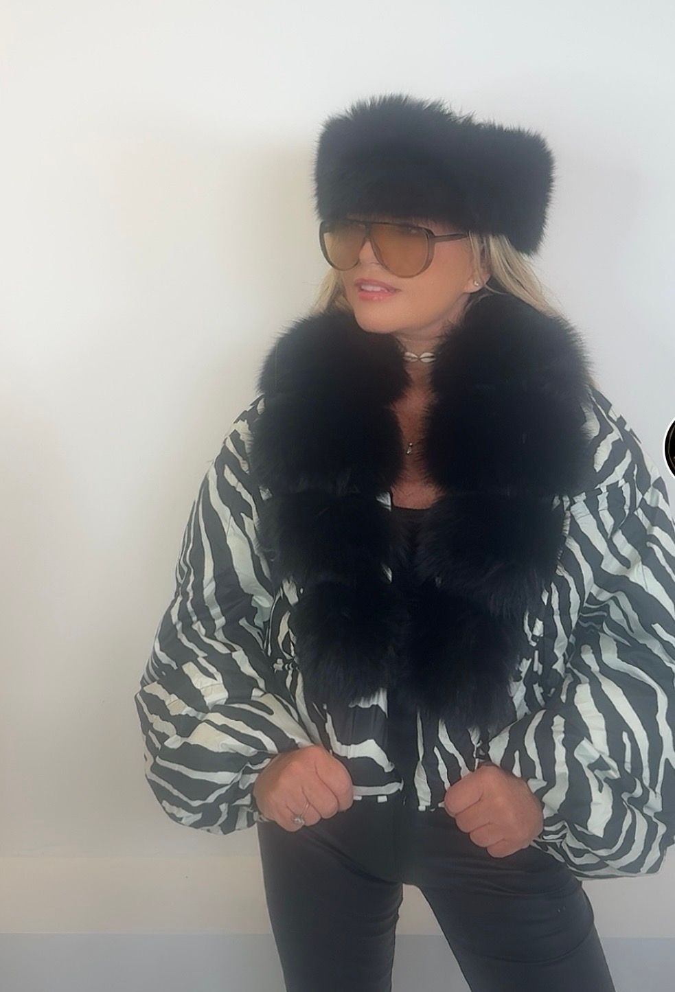 Zebra Print Puffer Jacket