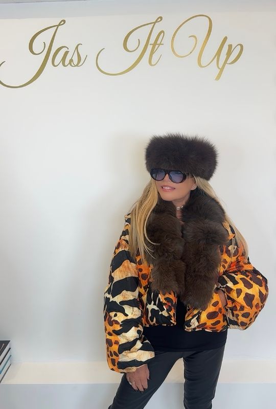 Animal Print Puffer Jacket