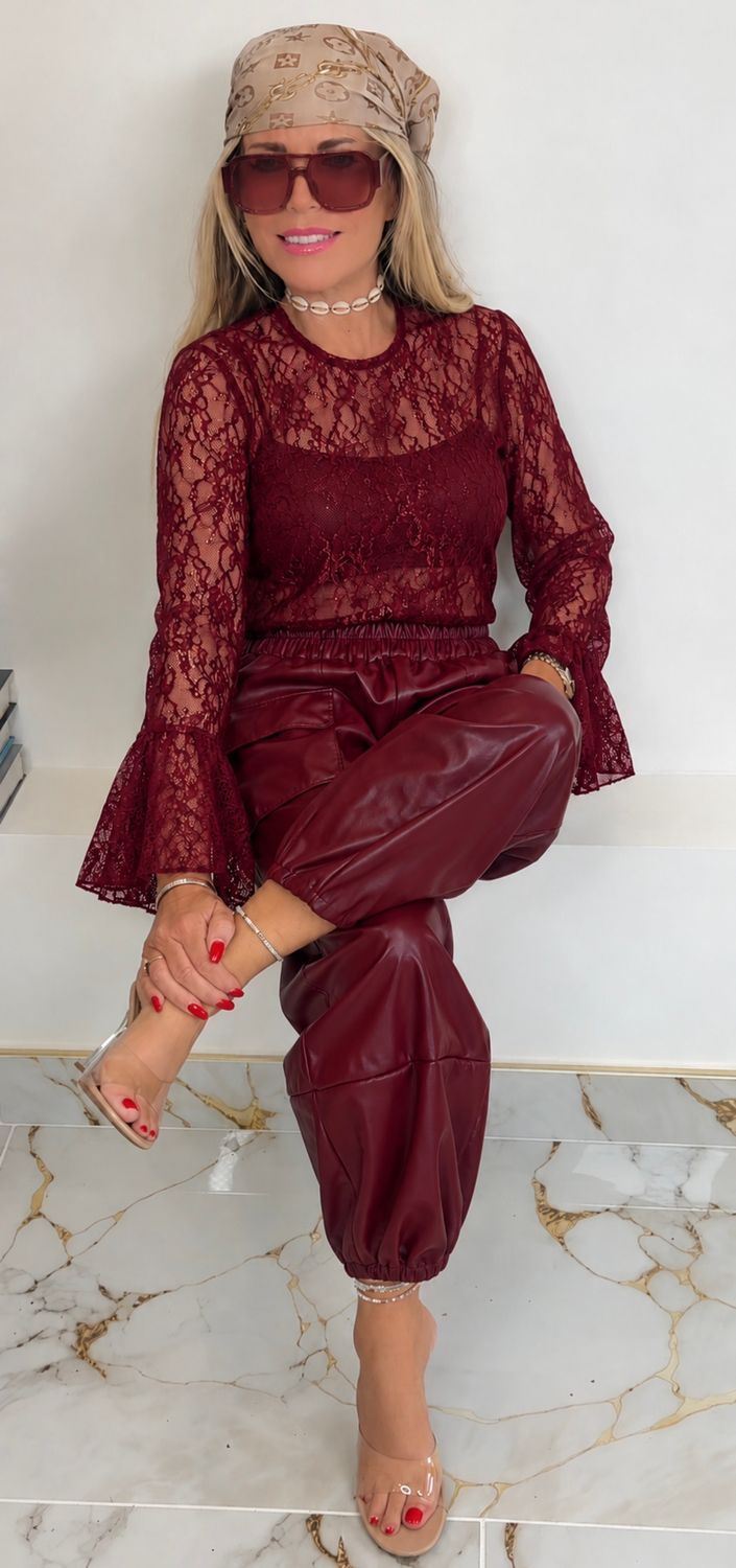 Lace Top ( burgundy)