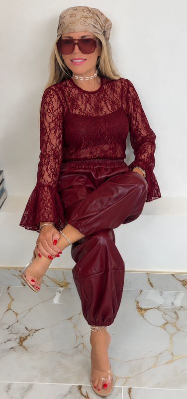Lace Top ( burgundy)