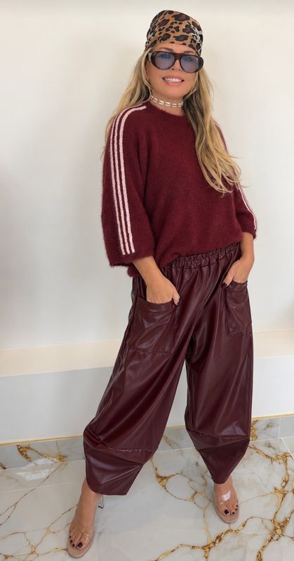 Striped Knit ( burgundy)
