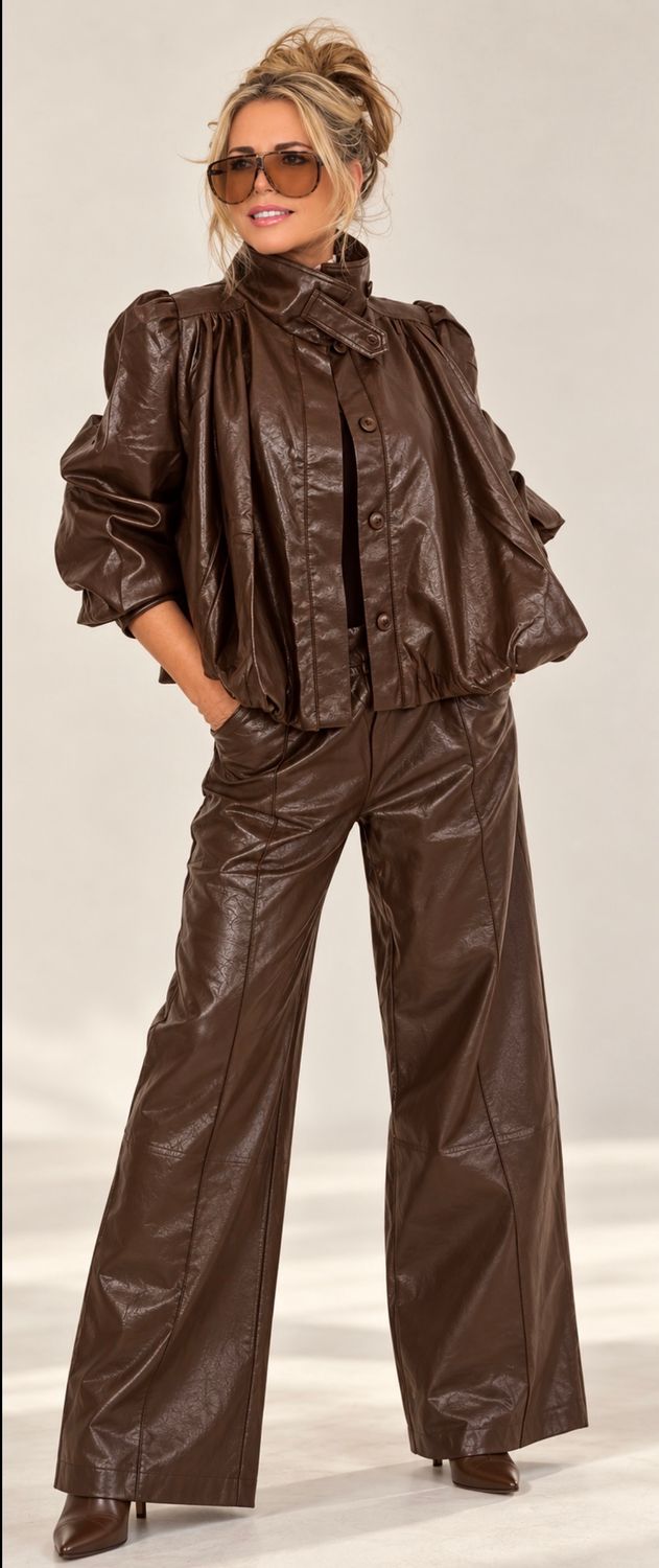 PVC Trouser Set ( brown)