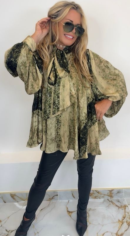 Bow Blouse ( green)