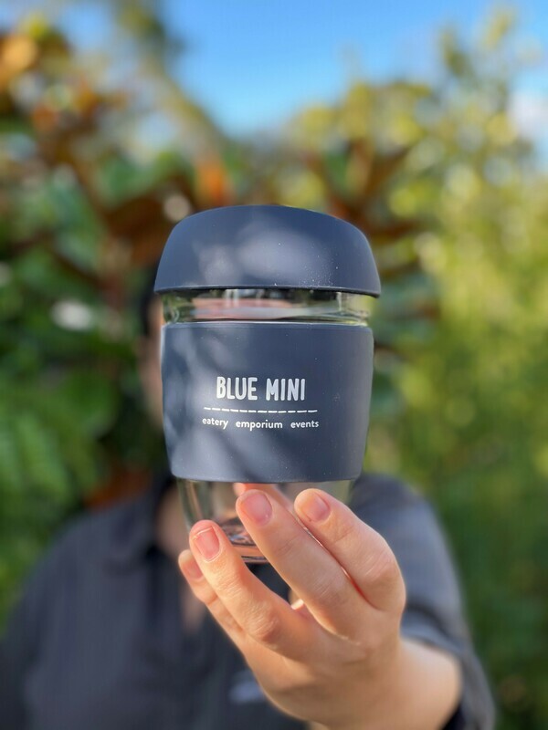 Blue Mini Glass Reusable Coffee Cup - Joco