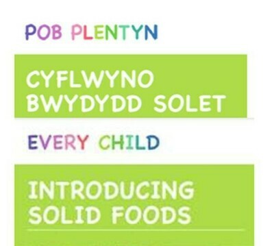 *Download file/ Ffeil Lawrlwytho* Cyflwyno Bwyd Solet/Introduction to Solid Foods Booklet