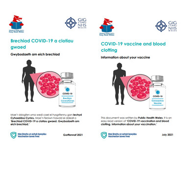 Hawdd ei Ddeall / Easy Read V1 Brechu COVID-19 a chlotiau gwaed/ COVID-19 vaccination and blood clotting ***Llawrlwytho yn unig/ Download only***