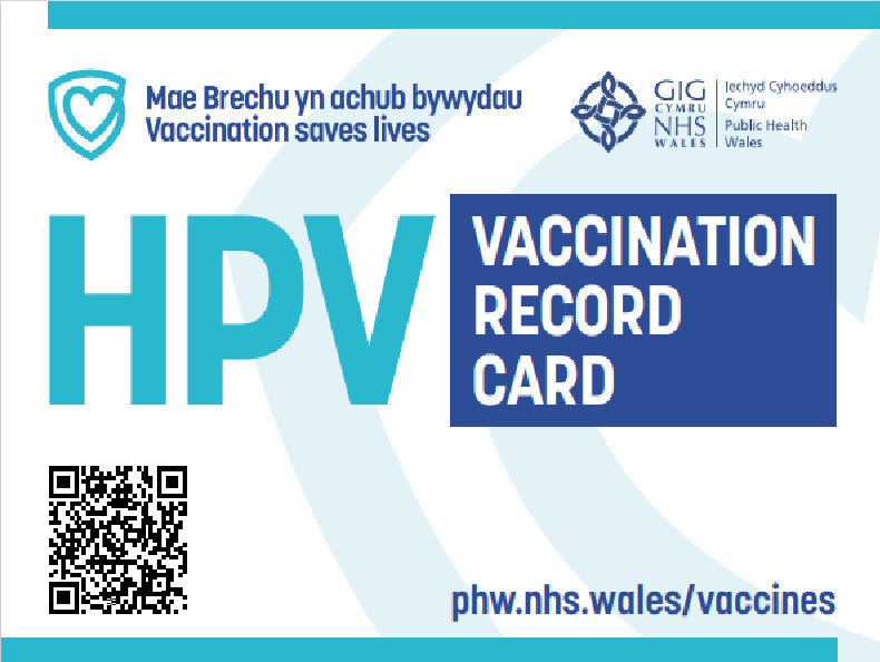 COFNODI BRECHIADAU HPV / HPV VACCINATION RECORD CARD