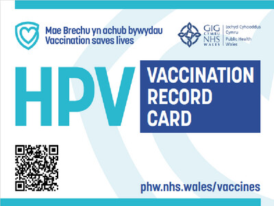 COFNODI BRECHIADAU HPV / HPV VACCINATION RECORD CARD