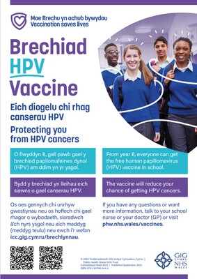 Brechiad HPV - Eich diogelu chi rhag canserau HPV / HPV Vaccine Protecting you from HPV cancers (Poster)