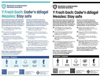 Y Frech Goch: Cadw’n ddiogel Measles: Stay safe