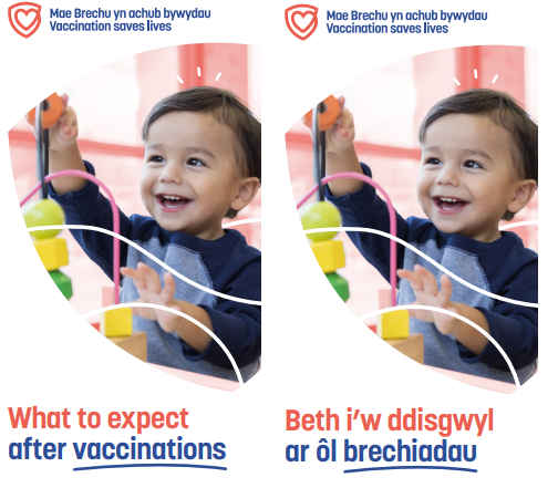 Beth i’w ddisgwyl ar ôl brechiadau taflen | What to expect after vaccinations leaflet
