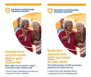 Brechiad feirws syncytiol anadlol (RSV) ar gyfer oedolion hŷn taflen | Respiratory syncytial virus (RSV) vaccination for older adults leaflet