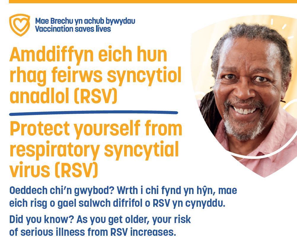 Amddiffyn eich hunrhag feirws syncytial anadlol (RSV) poster| Protect yourself from respiratory syncytial virus (RSV) poster