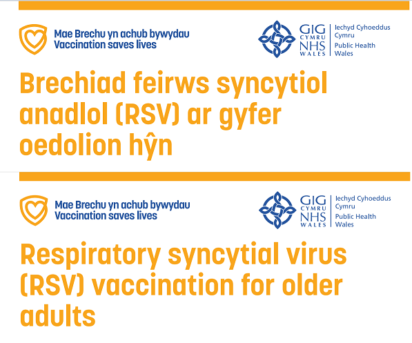 Brechiad feirws syncytiol anadlol (RSV) ar gyfer oedolion hŷn – print bras​ | ​Respiratory syncytial virus (RSV) vaccination for older adults – large print