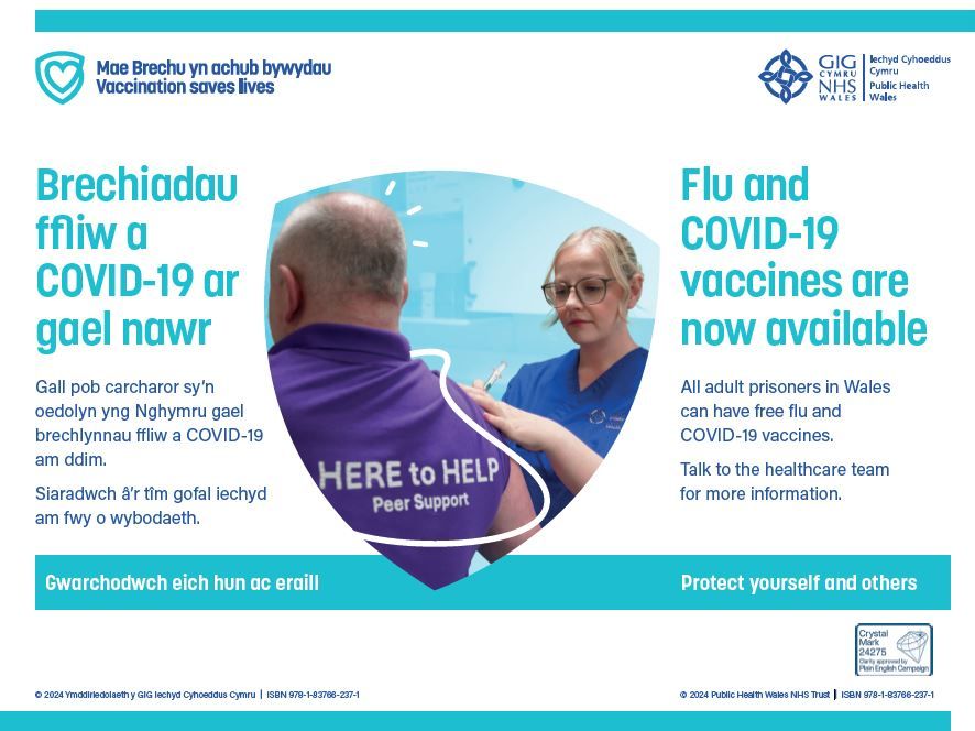 *Ar gyfer brechwyr carchar yn unig *
Poster preswylwyr carchardai A3| *For prison vaccinators only*Prison resident poster A3