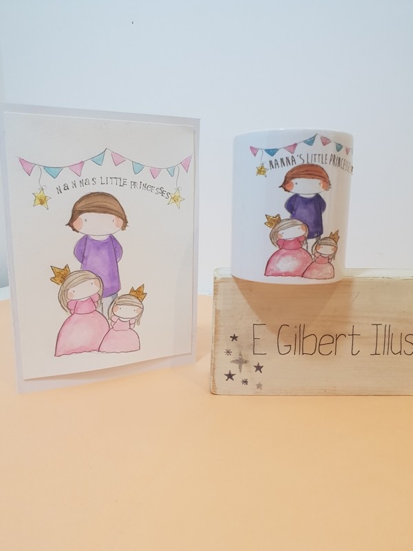 Custom designed card and mug giftset