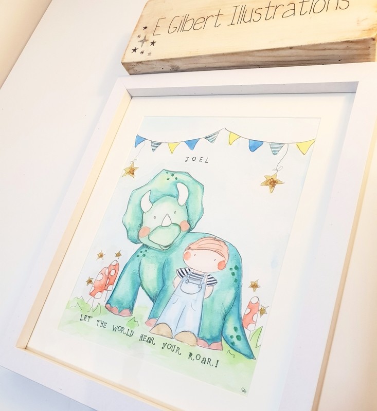 Custom Hand-Painted Dinosaur Artwork
