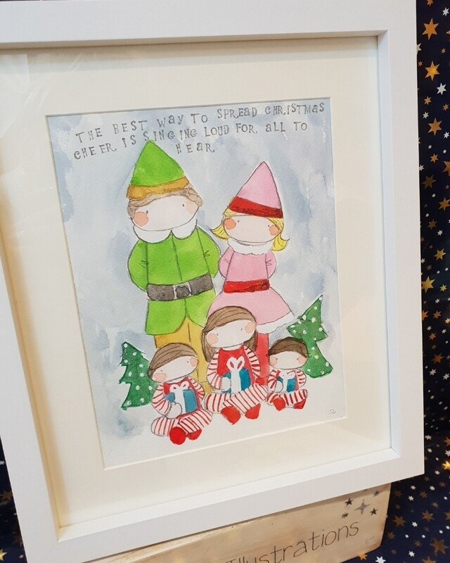Christmas elf inspired family painting