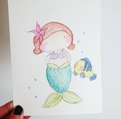 Lil mermaid a5 print