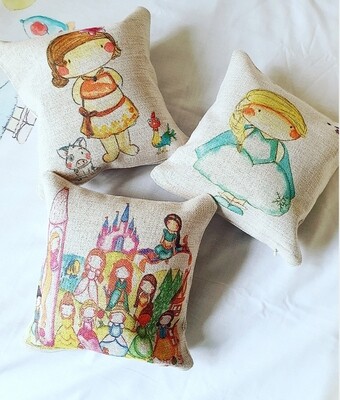Princess Set of 3 mini cushion covers
