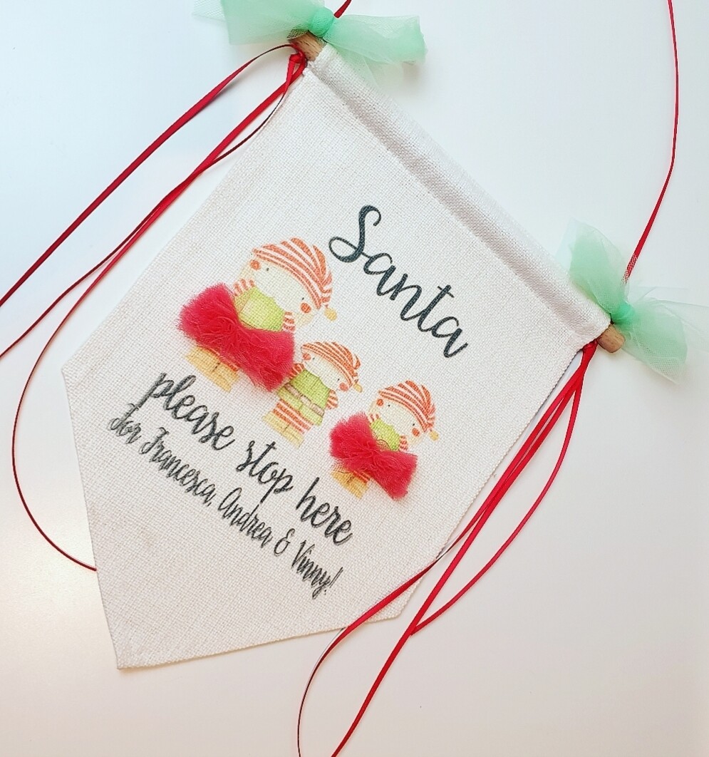 Santa please stop here sign