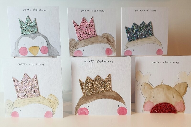 Sparkly crown christmas card