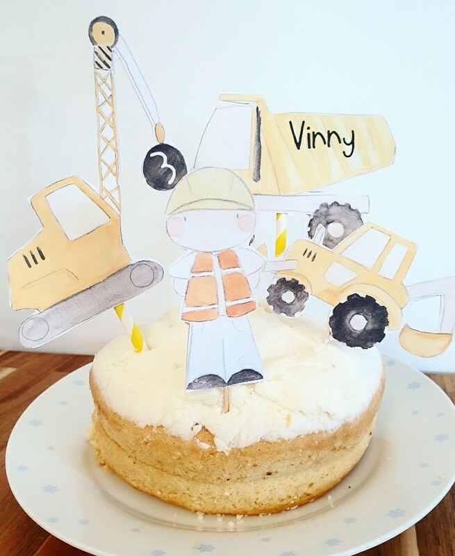 Construction Theme Cake Topper Set